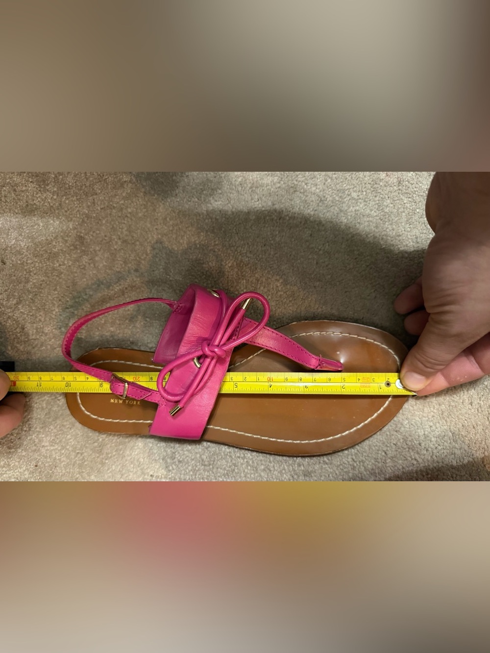kate spade Hot Pink Leather Bow Thong Sandals - Picture 5 of 6
